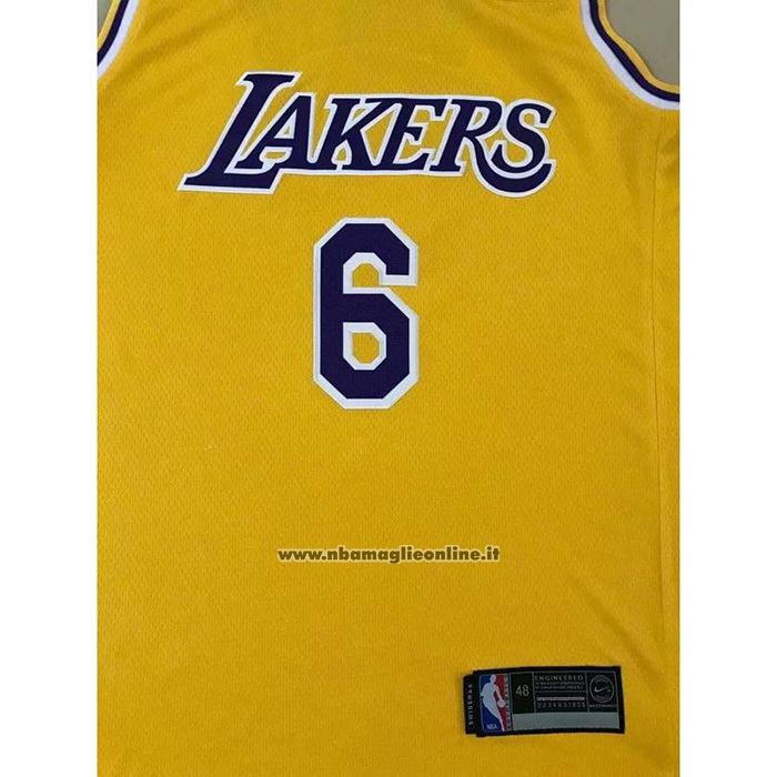 Maglia Los Angeles Lakers LeBron James #6 Icon 2021-22 Giallo